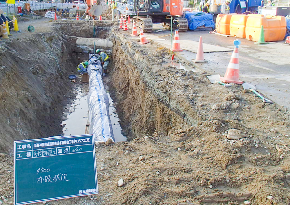 新名神高速道路送水管移設工事